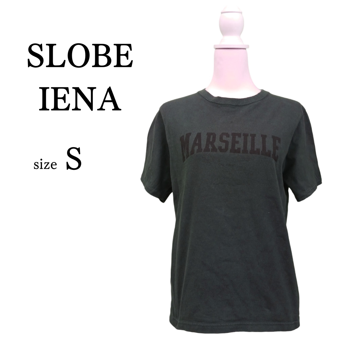 SLOBE IENA - ★ 日本製 綿100% 英字ロゴ 半袖 Tシャツ ラウンドネック カジュアル 黒