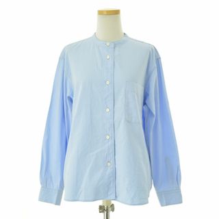 【KURASHI&TripsPUBLISHING】25SS 北欧暮らしの道具店「幾つになっても、ずっと好き」やわらかコットンのバンドカラーシャツ サックスブルー長袖シャツ(シャツ/ブラウス(長袖/七分))