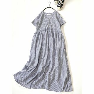 アーバンリサーチサニーレーベル(URBAN RESEARCH SONNY LABEL)の Sonny Labelサニーレーベルきれい色ドビーストライプコットンワンピース(ロングワンピース/マキシワンピース)
