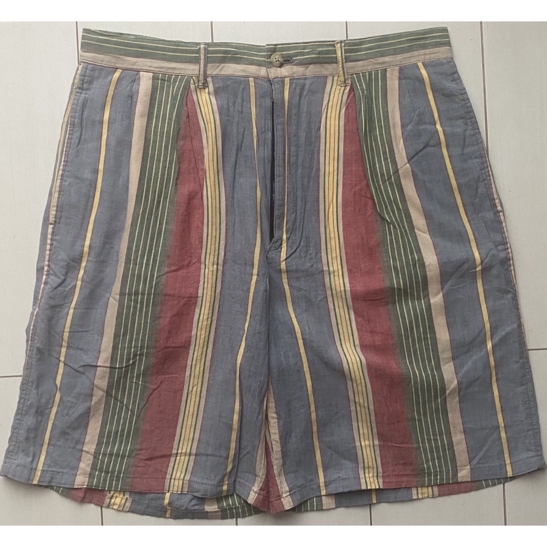 POLO RALPH LAUREN(ポロラルフローレン)の80s 90s polo ラルフローレン ストライプ マルチカラー ショーツ L メンズのパンツ(ショートパンツ)の商品写真