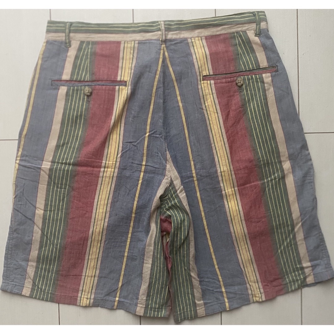 POLO RALPH LAUREN(ポロラルフローレン)の80s 90s polo ラルフローレン ストライプ マルチカラー ショーツ L メンズのパンツ(ショートパンツ)の商品写真