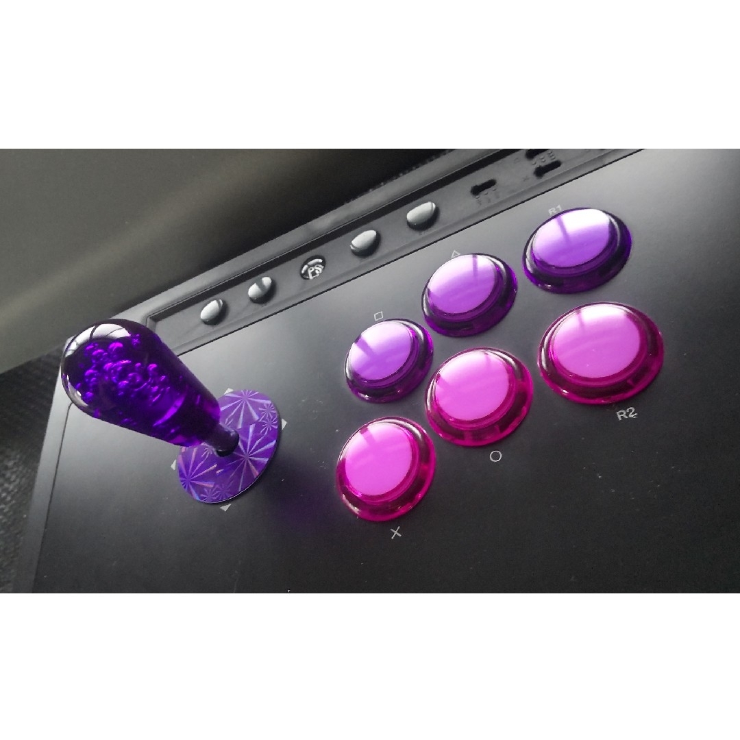アケコン レバー トップ クリア紫 ナス型B アーケードコントローラー RAP エンタメ/ホビーのゲームソフト/ゲーム機本体(その他)の商品写真