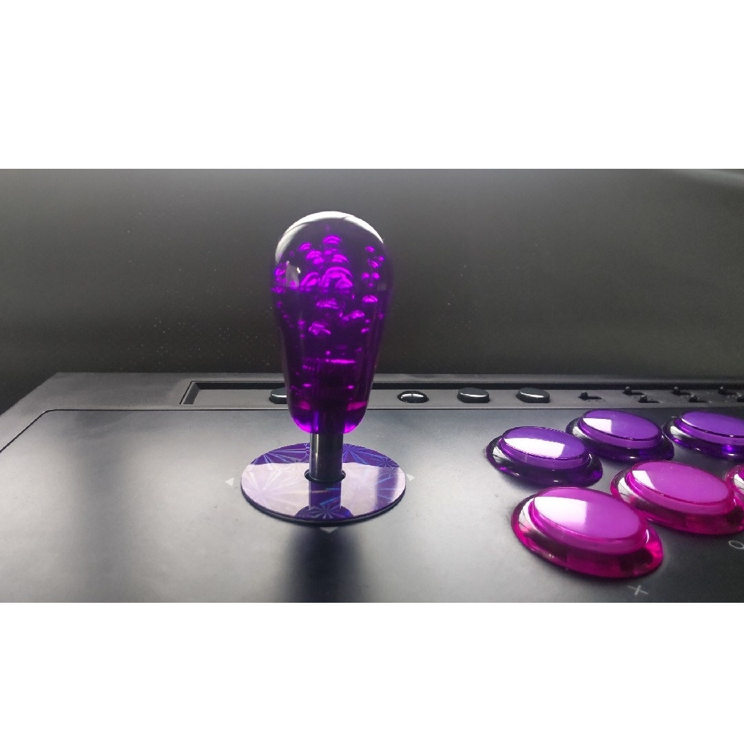 アケコン レバー トップ クリア紫 ナス型B アーケードコントローラー RAP エンタメ/ホビーのゲームソフト/ゲーム機本体(その他)の商品写真