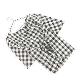ナチュラルビューティーベーシック(NATURAL BEAUTY BASIC)のNATURAL BEAUTY BASIC ナチュラルビューティーベーシック ギンガムチェック バックリボン ブラウス シャツ sizeM/白ｘ黒 ■◆ レディース(シャツ/ブラウス(長袖/七分))