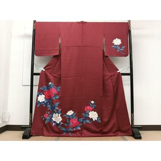 平和屋着物■訪問着　枝牡丹　正絹　逸品　CAAT2742xi