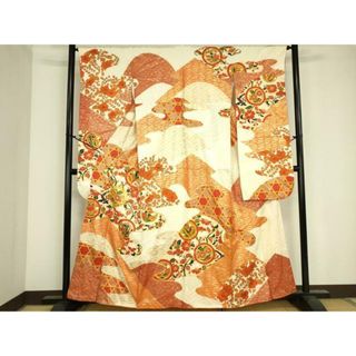 平和屋着物■豪華振袖　駒刺繍　辻が花　草花丸文　金彩　正絹　逸品　DAAS9763zy