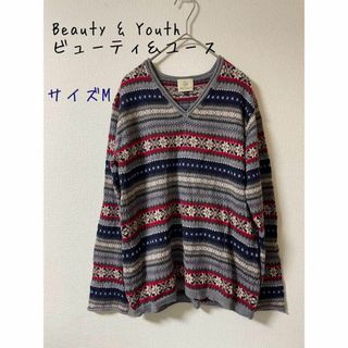 ナチュラルビューティーベーシック(NATURAL BEAUTY BASIC)のBeauty & Youth ビューティ＆ユース　フェアアイル柄のウールセーター(ニット/セーター)