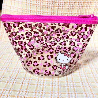 ハローキティ(ハローキティ)の激レア☆レトロ☆ハローキティ　ヒョウ柄　ビニールポーチ(キャラクターグッズ)