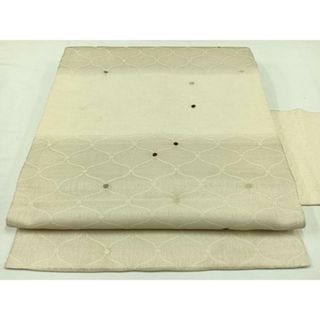 平和屋着物＊夏物　九寸名古屋帯　横段網目文　正絹　逸品　未使用　AAAW3919jh(帯)