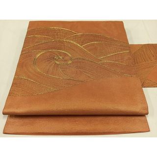 平和屋着物＊夏物　九寸名古屋帯　立波文　銀糸　正絹　逸品　AAAW3884jh(帯)
