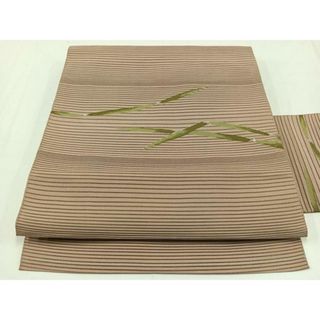 平和屋着物＊夏物　八寸名古屋帯　草木文　銀糸　正絹　逸品　AAAW3887jh(帯)