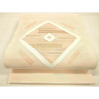 平和屋着物＊夏物　絽綴れ　八寸名古屋帯　幾何学文様　金銀糸　正絹　逸品　DAAT1782cm(帯)