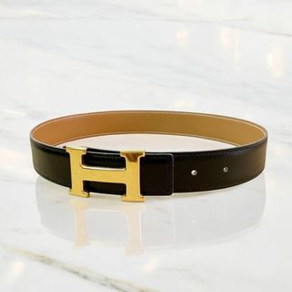 エルメス(HERMES)のエルメス　ボックスカーフ　コンスタンス　Hベルト　60 HERMES ゴールド(ベルト)