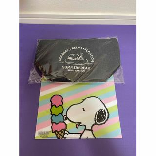 スヌーピー(SNOOPY)のおまけ付　スヌーピー　デニム風クーラーバッグ　クリアファイル　アオキ　AOKI(キャラクターグッズ)