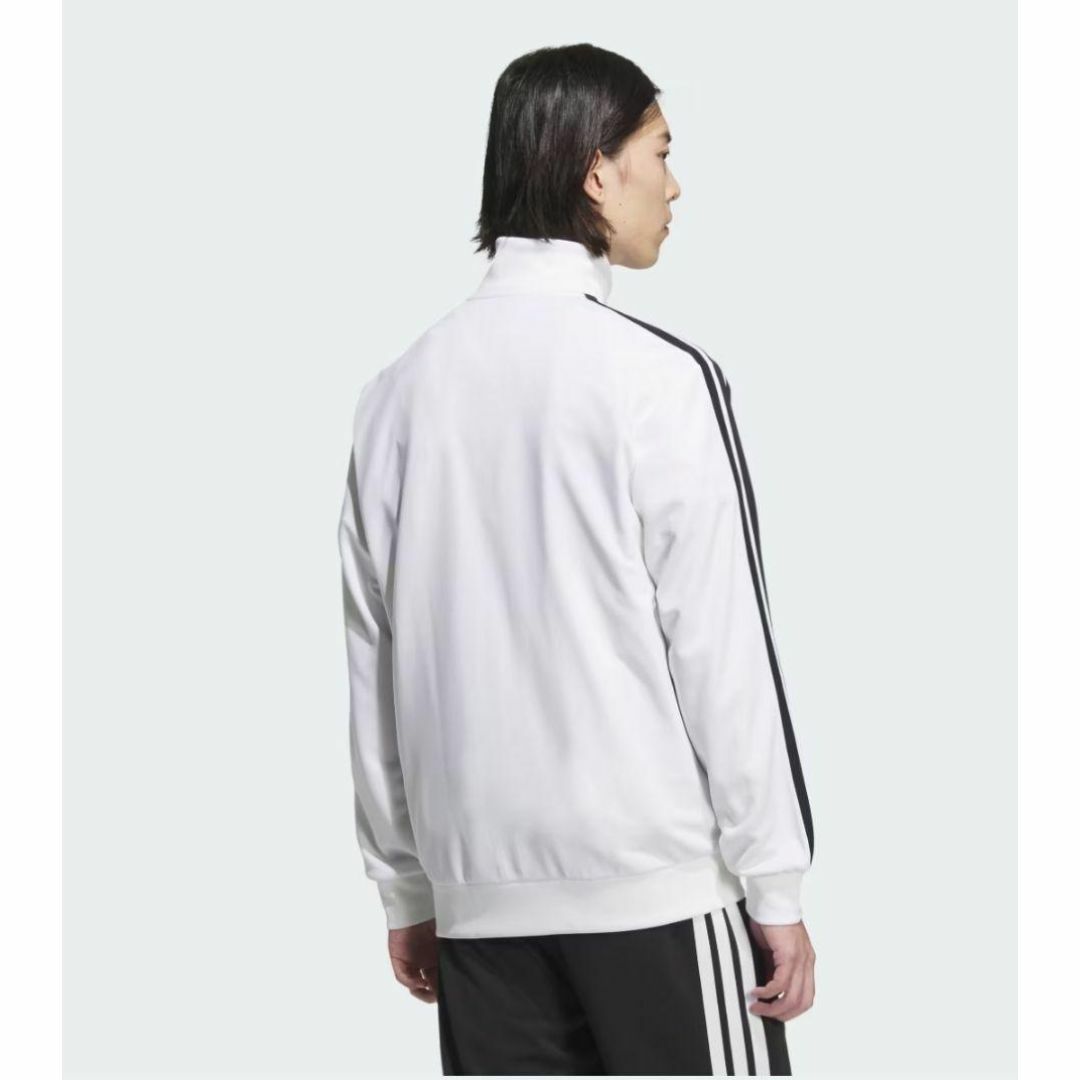 adidas(アディダス)のアディダス 白 スポーツウェア ジャージ トラックジャケット メンズM 立襟 メンズのトップス(ジャージ)の商品写真