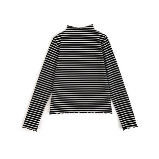 グレイル(GRL)のGRL(グレイル)ボーダー柄メロウテレコリブトップス[qu20](カットソー(長袖/七分))