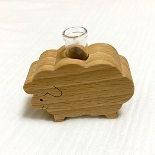 「 どうぶつの一輪挿し 」ひつじ 羊 木のおもちゃ 木の小物  キッコロ 花器(花瓶)