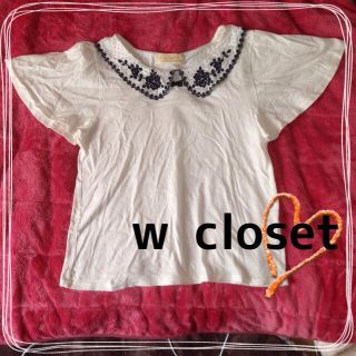 ダブルクローゼット(w closet)の刺繍えりTシャツ/w closet(Tシャツ(半袖/袖なし))