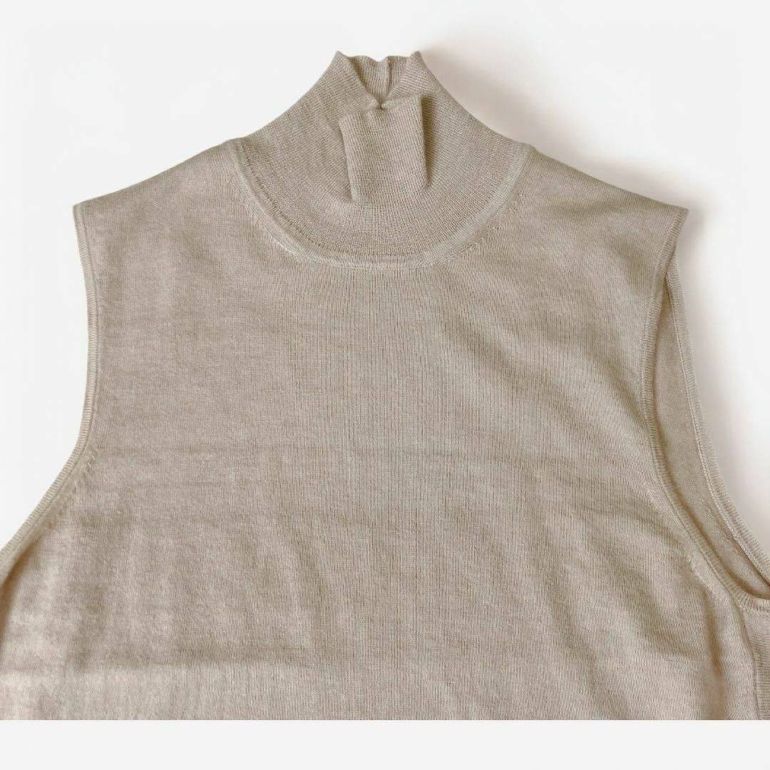 エルメス カシミヤ ノースリーブ ハイネック Hボタン ニット