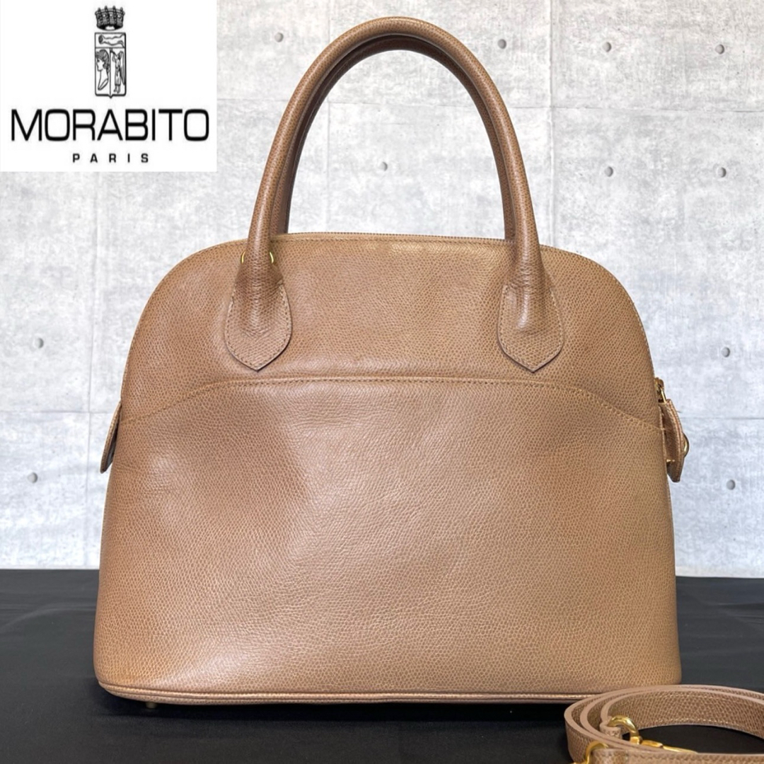 MORABITO(モラビト)の【良品】MORABITO DINA ディナ グレージュ レザー 2WAYバッグ レディースのバッグ(ハンドバッグ)の商品写真