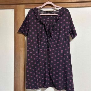 レディース　半袖カットソー、ブラウス　ドット柄　Mサイズ(カットソー(半袖/袖なし))