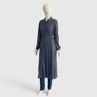 新品タグ付き】LAURA ASHLEY ロングシャツワンピース L 花柄