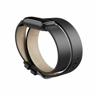 Fitbit フィットビット Luxe 専用 レザーダブルラップバンド Blac(その他)