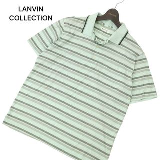 LANVIN COLLECTION ランバン コレクション 春夏 半袖 ボーダー★ ポロシャツ Sz.LB　メンズ 日本製(ポロシャツ)