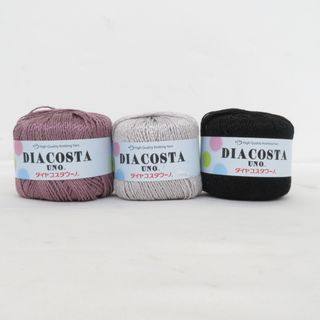 ダイヤモンド毛糸 毛糸 DIA COSTA UNO ダイヤコスタウーノ アソートセット ３玉 1玉35g巻 約115m 手芸糸 未使用品(生地/糸)