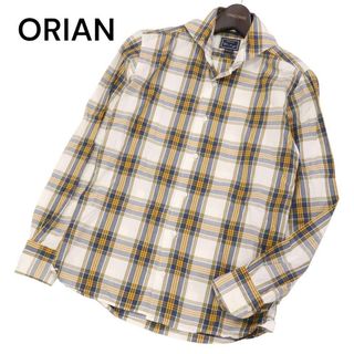 オリアン(ORIAN)のイタリア製★ ORIAN オリアン Vintage 通年 ホリゾンタルカラー★ 長袖 スリムフィット チェック シャツ Sz.XS　メンズ(シャツ)