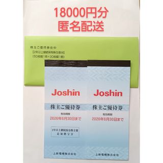 最新★上新電機 18000円分 株主優待券(ショッピング)