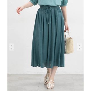 ハニーズ(HONEYS)のHoneys ギャザースカート　LL  ブルーグリーン(ロングスカート)