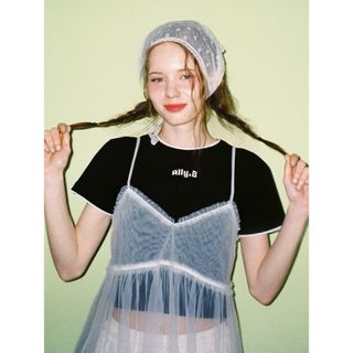 【完売】アリソンブラウン　ALLY.B SCALLOPED TOP(カットソー(半袖/袖なし))