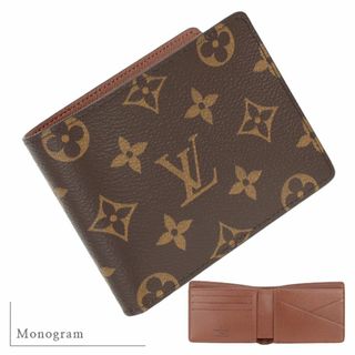 ルイヴィトン(LOUIS VUITTON)のルイヴィトン LOUIS VUITTON 二つ折り財布 札入れ 小銭入れなし ポルトフォイユ ミュルティプル モノグラム M60895 財布 メンズ レザー 本革 カードケース カード入れ 二つ折り札入れ 小銭入れ無し 薄い スリム コンパクト財布 新品 h-f767(折り財布)