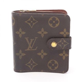 ルイヴィトン(LOUIS VUITTON)のルイ・ヴィトン LOUIS VUITTON コンパクトジップ モノグラム 二つ折り財布 財布 PVCコーティングキャンバス レディース ブラウン系 M61667 【中古】(財布)