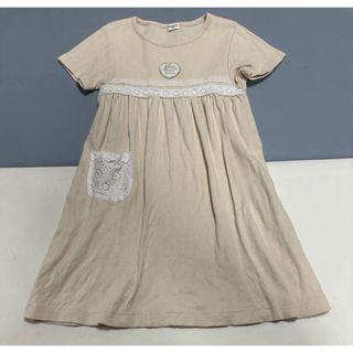 【コンビミニ】美品　半袖ワンピース　シンプル　ベージュ　120cm