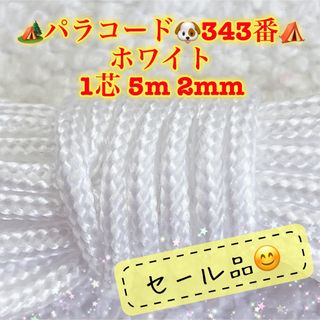 パラコード　１芯 ５m ２mm ３４３番　手芸とアウトドアなど用