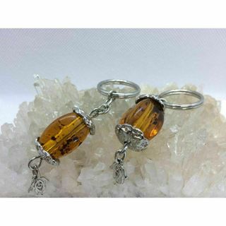 モロッコ マラケッシュ 再生琥珀 アンバー キーホルダー 2点セット匿名配送
