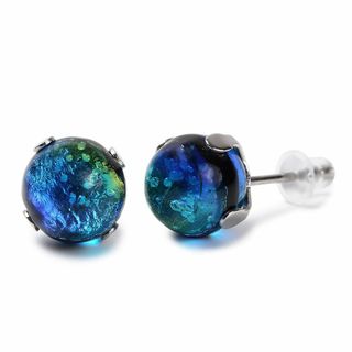 Sea drop 光る ホタルガラス スタッドピアス ケラママリン 蓄光 レディ