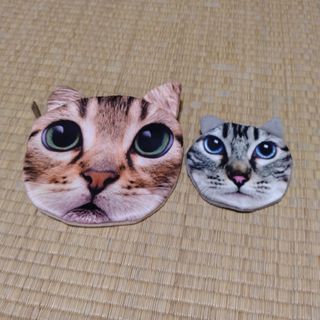 猫猫の顔デザインポーチお財布の2個セット(ポーチ)