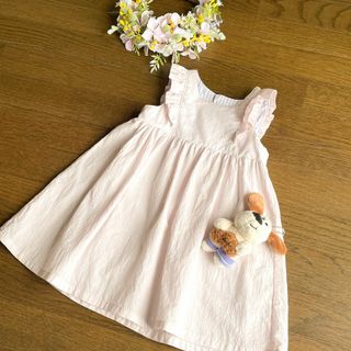 【ハンドメイド】フリルスリーブのナチュラルワンピース(ワンピース)