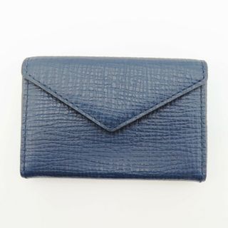 コーチ(COACH)のK07-k013 美品 COACH コーチ レザ― 名刺入れ カードケース ネイビー(名刺入れ/定期入れ)