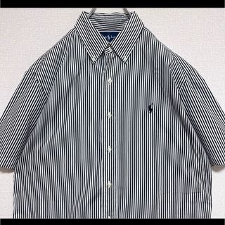ラルフローレン(Ralph Lauren)のラルフローレン BDシャツ 半袖 ブラック ストライプ ポニー刺繍 L(シャツ)