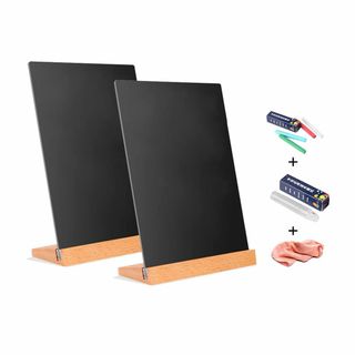 ブラックボード メニュースタンド 木製台座付きのアクリル黒板、A4/A5/A6、