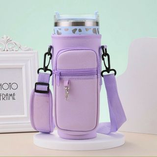 水筒カバー 肩掛け ドリンクホルダー パープル