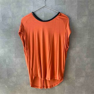 ザラ(ZARA)のZARA 半袖　チュニック　Tシャツ　オレンジ　薄手(Tシャツ(半袖/袖なし))