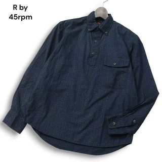 R by 45rpm フォーティファイブ 通年 インディゴ染め★ 小花柄 長袖 プルオーバー シャツ Sz.1 メンズ 日本製 紺(シャツ)