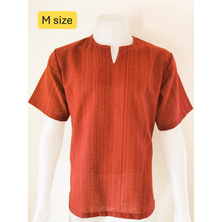 n177【新品未使用】Tシャツ Vネック 半袖 レッド メンズ Mサイズ(Tシャツ/カットソー(半袖/袖なし))
