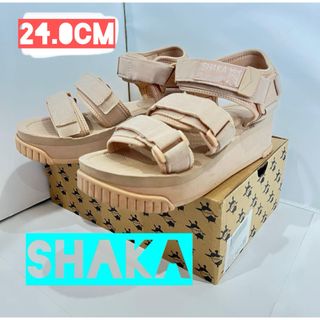 シャカ(SHAKA)のSHAKA スポーツサンダル 24.0cm ベージュ　厚底　フラットサンダル(サンダル)