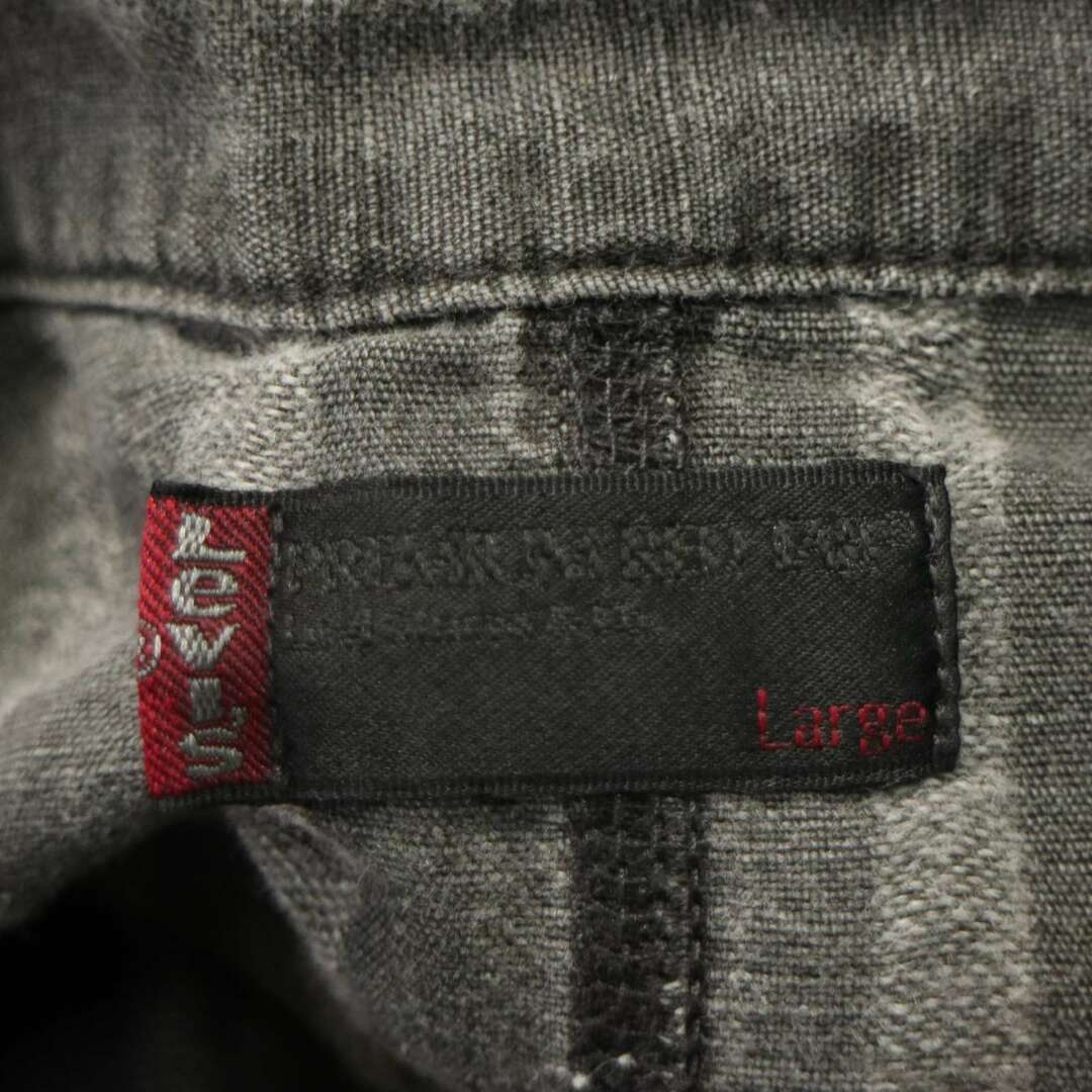 Levi's(リーバイス)のY2K 00s★ Levi's リーバイス 60702-62 通年 2004年製★ 長袖 リネン ストライプ ワーク シャツ Sz.L メンズ 灰 メンズのトップス(シャツ)の商品写真